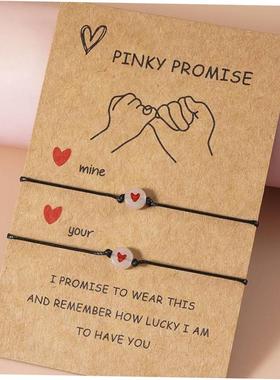 2Pcs/Set Pinky Promise Bracelets Friendship Couple Matching