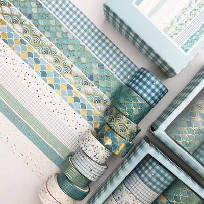 18Pcs/Set Gold Foil Washi Tape Cute Plant Flower Masking Tap