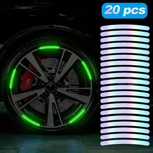 20PCS Car Wheel Luminous Stickers Reflective Stickers Lumino