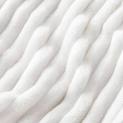 Solid color white cozy sofa throws blankets fluffy bedcover