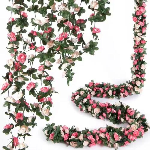 Artificial Silk Rose for Wedding Garland, Fake Plant, Flower