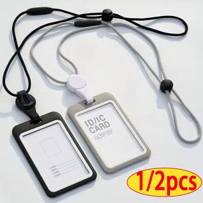 ID Accessories with Lanyard Badge Holder Transparent Adjusta