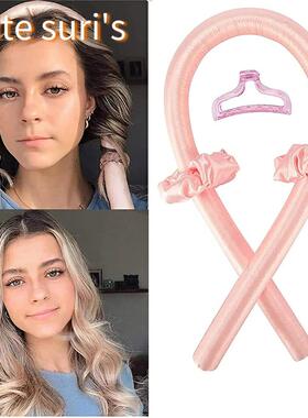 Heatless Curling Rod Headband No Heat Hair Curlers Ribbon Ha