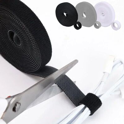 3M/Roll Cable Ties Reusable Adhesive Hook Loop Fasteners Nyl