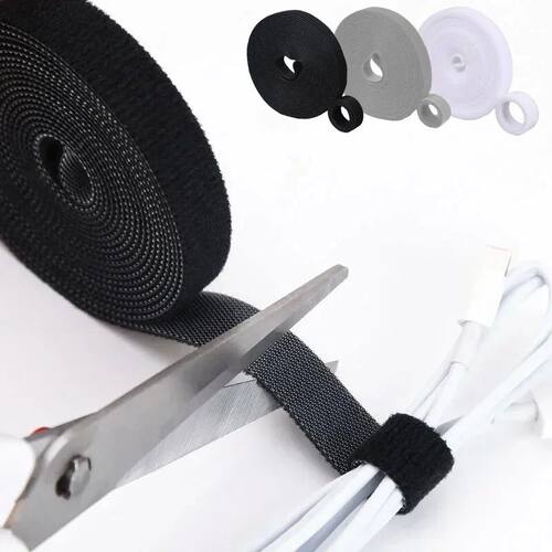 3M/Roll Cable Ties Reusable Adhesive Hook Loop Fasteners Nyl