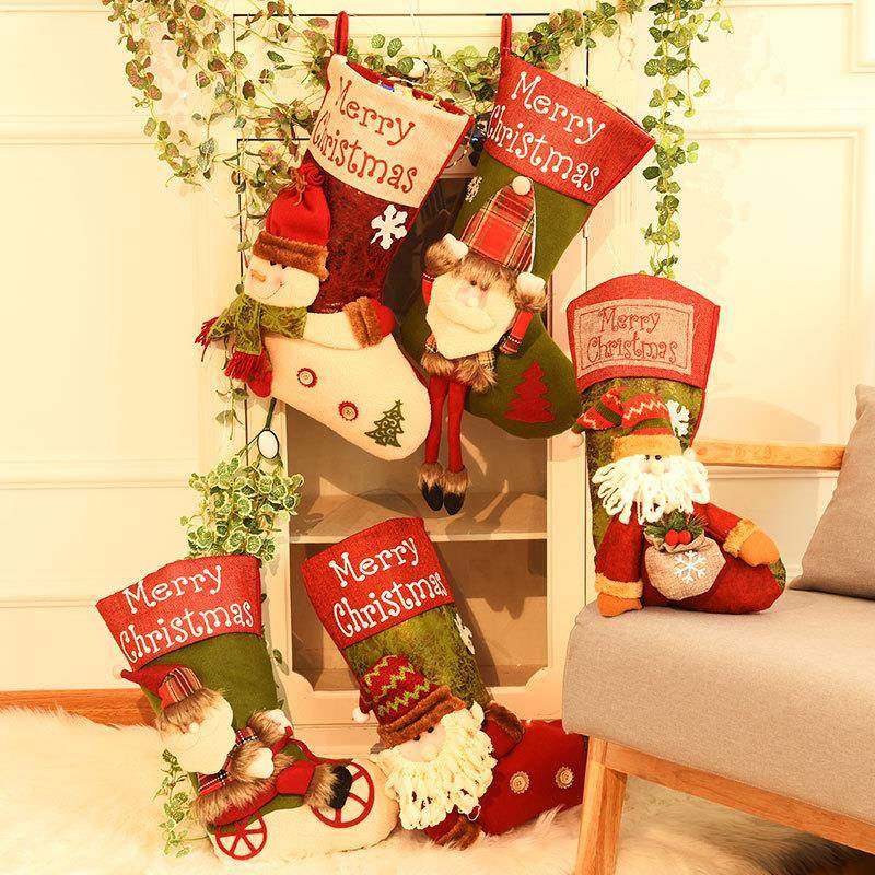 Christmas stocking gift bag Large small goodie bag gift bag