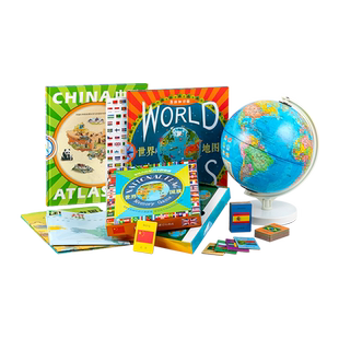 小彼恩点读书点读的地球仪+点读地图挂图环游世界地理启蒙3-8 国家自然地理人文科学知识探索百科毛毛虫点读笔配套书