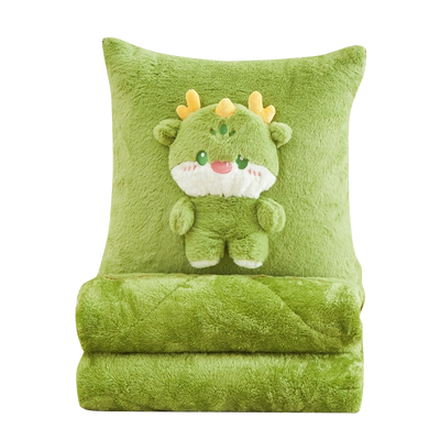 小奶龙秋冬加厚抱枕被子两用