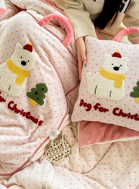 牛奶绒 加厚冬季抱枕车用被子两用2025新款午睡毯子二合一靠枕被