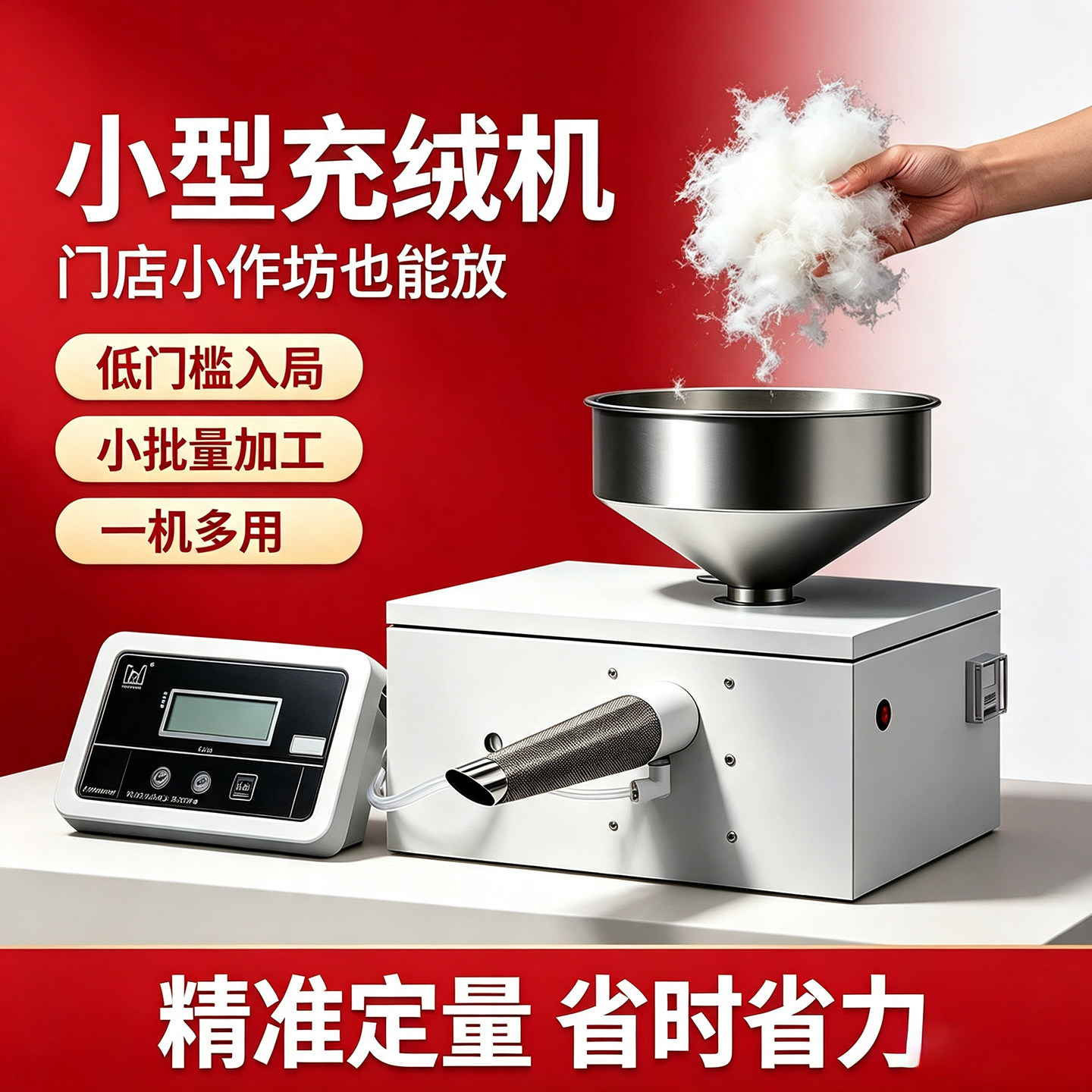 小型智能定量充绒机羽绒毛绒玩具