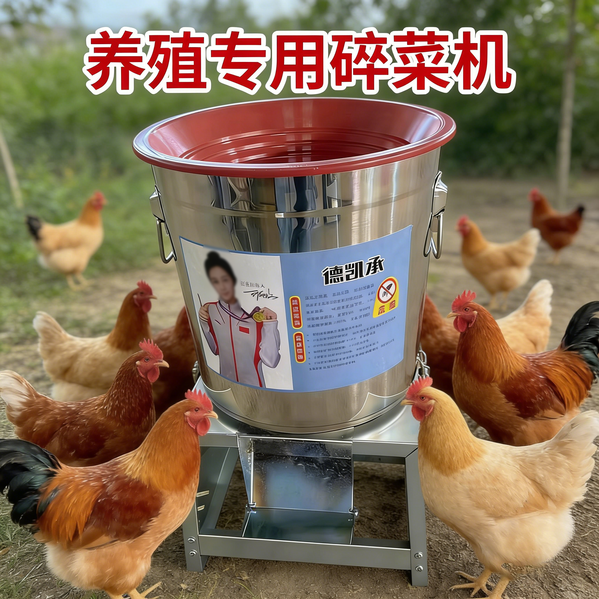 养殖专用碎菜机喂鸡饲料蔬菜粉碎机新款家用铡草机不锈钢切菜机