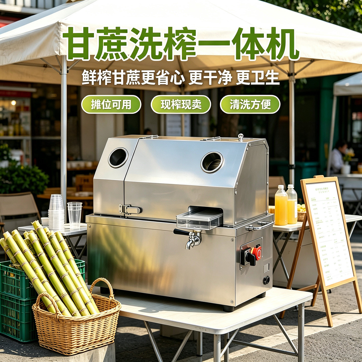 凤众商用全自动甘蔗洗榨一体机