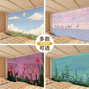 饰改造神器 油画墙布背景布学生宿舍上下铺挂布海报遮丑墙围床头装