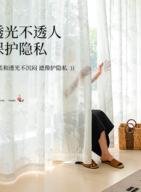 法式窗帘纱帘透光不透人阳台客厅卧室飘窗纱白纱白色2025新款高级