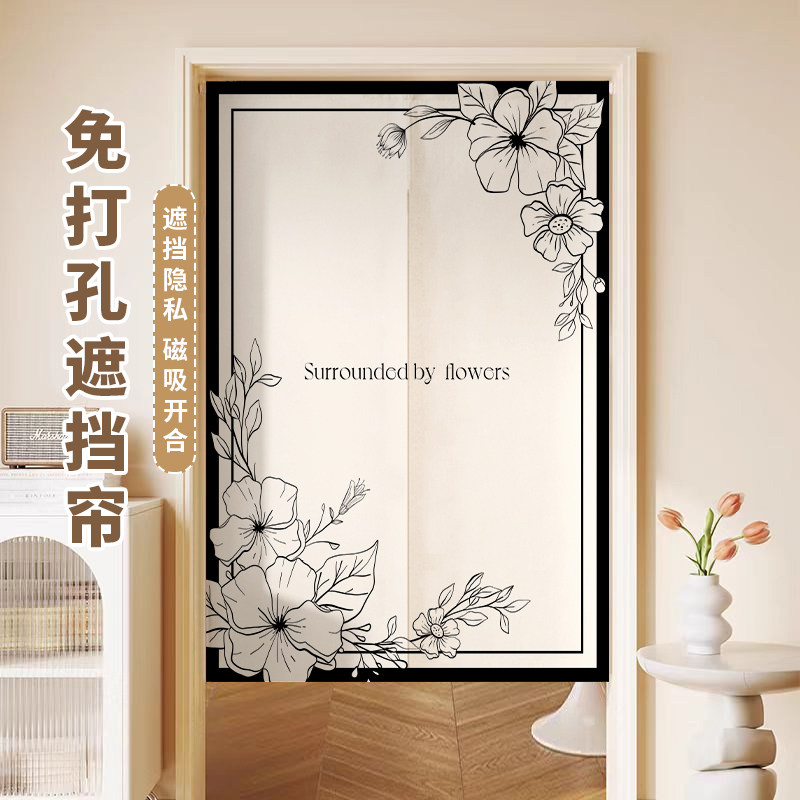 卧室半截门帘短布帘挂帘