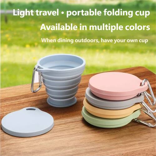 Portable Silicone Folding Cup with Hanging Hole Collapsible