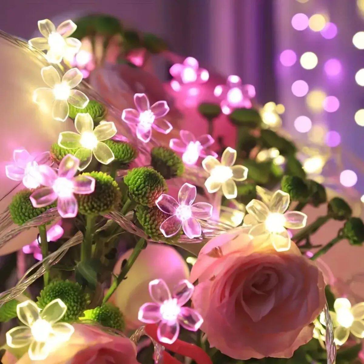 1pc LED Cherry Blossom String Lights Fairy LED Lights Girl H