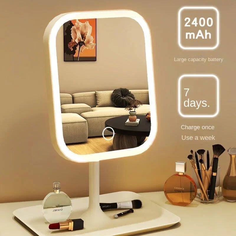 Desktop Vanity Mirror 3 Color Dimmable Light LED Makeup Mirr