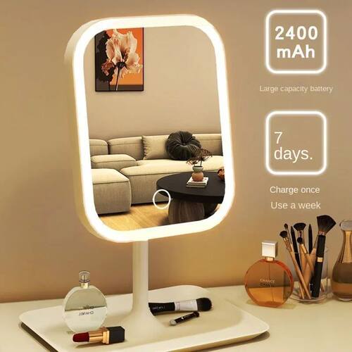 Desktop Vanity Mirror 3 Color Dimmable Light LED Makeup Mirr