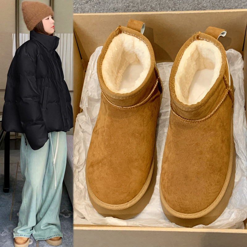 雪地靴女2025新款冬季加绒加厚保暖棉鞋厚底增高面包鞋短筒棉靴子,女鞋,时尚雪地靴,淘宝优惠券,粉丝福利购,淘宝优惠卷