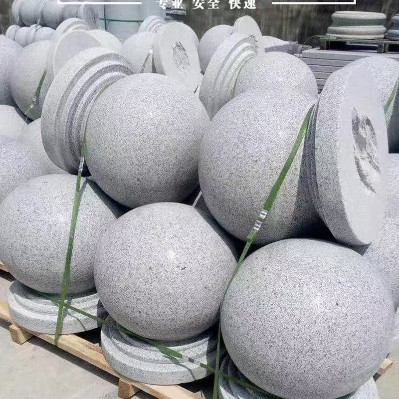 石球路障挡车挡路石头圆球广场花岗岩石墩子圆石柱子大理石拦路石