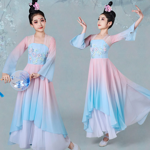 儿童汉唐古典舞飘逸大摆裙连衣裙