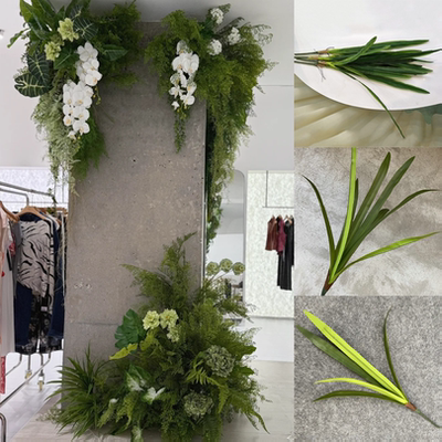 过胶手感仿真把束蕙兰叶子兰花草兰花叶蕨类植物墙上装饰婚庆插花