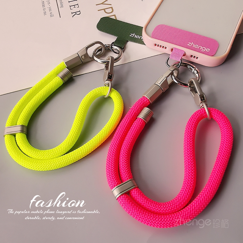虹客手机挂绳女手腕式可调节锁扣编织短款户外登山旅游行逛街防丢手提链带子电话套壳挂件吊坠绳简约时尚新品