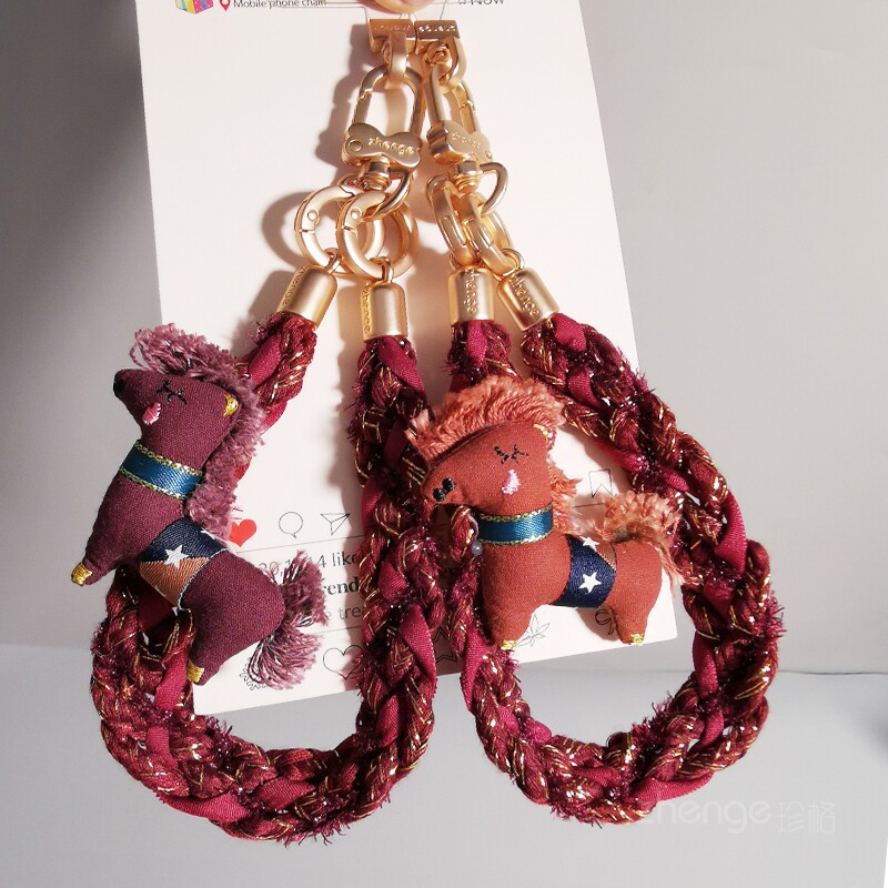 原创新款小马手腕编织手机挂绳超好看小众精致高级感五金挂钩扣结实耐