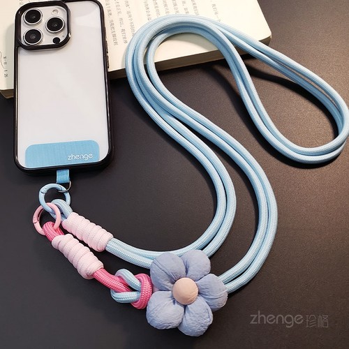 虹客手机挂绳女斜挎长款结实耐用两股编织户外登山旅游行逛街防丢摔手提拇指环吊绳包包链套壳肩背带通用新品