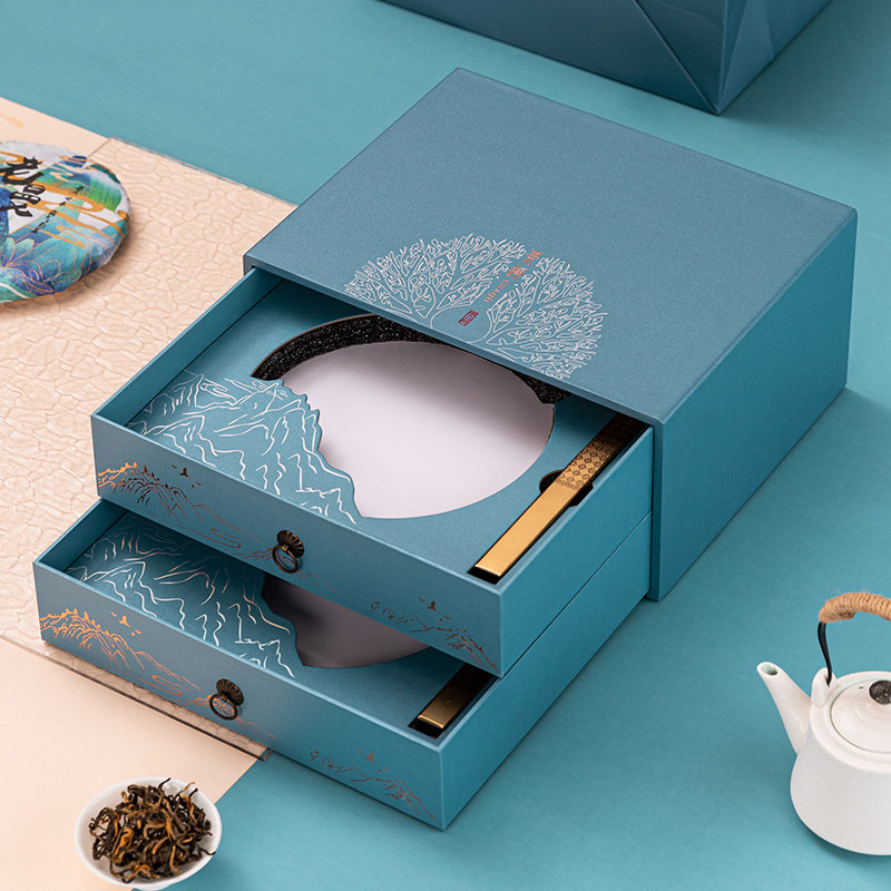 茶饼包装盒送礼357克茶饼包装盒