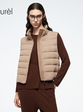 【天丝羽绒料】Laurel劳芮新款针织扭花羽绒背心LWD364L01900