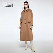 直身双面呢大衣LWD356D057DX 经典 绵羊毛 Laurel劳芮26春新款