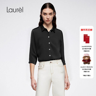 【桑蚕丝】Laurel劳芮新款真丝八分袖衬衫女LWD346C02400