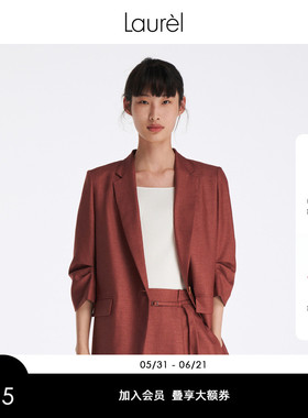 Laurel劳芮春夏抗皱纤维七分袖西装外套LWL342T06800