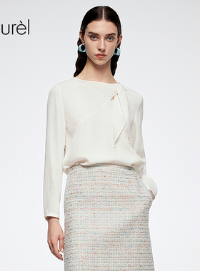 【桑蚕丝】Laurel劳芮新款Strich Blüte上衣女LWL363C01200