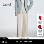 女LWL355K17200 淡人宽松阔腿裤 长绒棉 Laurel劳芮新款