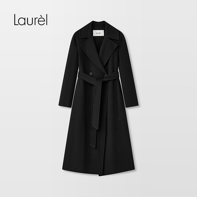 【山羊绒】Laurel劳芮25秋新款西装领双面呢长款大衣LWL344D07600