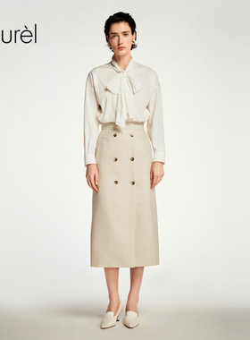 Laurel劳芮劳芮新品麻感直身半裙女LWL353Q02700