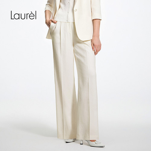 【三醋酯】Laurel劳芮26早秋压折线高腰阔腿西装裤LWD376K04200