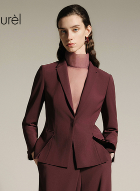 【人字纹三醋酸】Laurel劳芮新款柏林折影西装女LWL363T04700