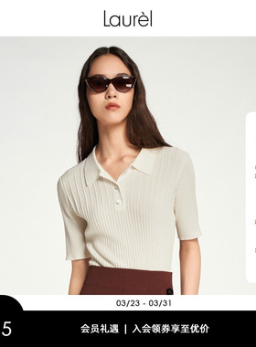 【莱赛尔】Laurel劳芮航海miu弹力丝毛polo针织衫女LWL353M00200