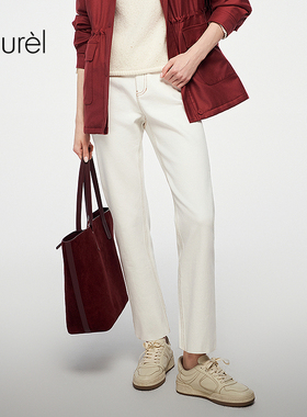 【纯净白牛仔】Laurel劳芮新款九分烟管牛仔裤LWL363K05500