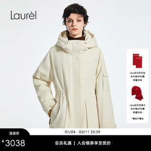 【白鹅绒】Laurel劳芮新款抽绳收腰连帽羽绒服LWD354L03000