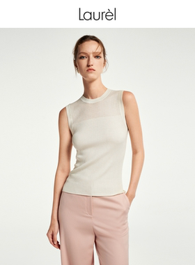 【真丝】Laurel劳芮新款淡人真丝圆领针织背心LWL351M02800