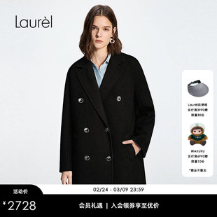 【绵羊毛】Laurel劳芮新款经典双排扣中长款大衣LWD353D03300