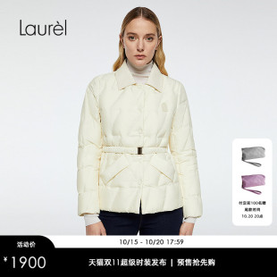 【白鹅绒】Laurel劳芮羊皮衬衫式轻盈收腰羽绒服LWD364L02600
