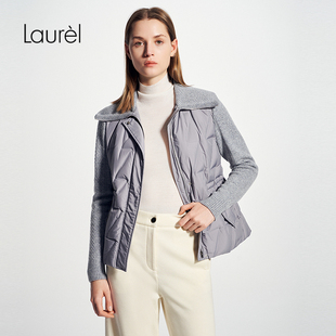 收腰针织摩登中性羽绒服女LWD353L02000 白鹅绒 Laurel劳芮新款