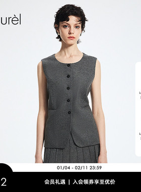 【绵羊毛】Laurel劳芮新款复古简约单排扣马甲女LWD366B06000