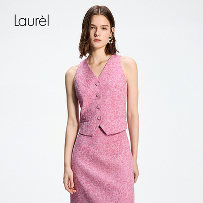 Laurel劳芮26春新款小香风摩登挖肩背心马甲LWD371B00800